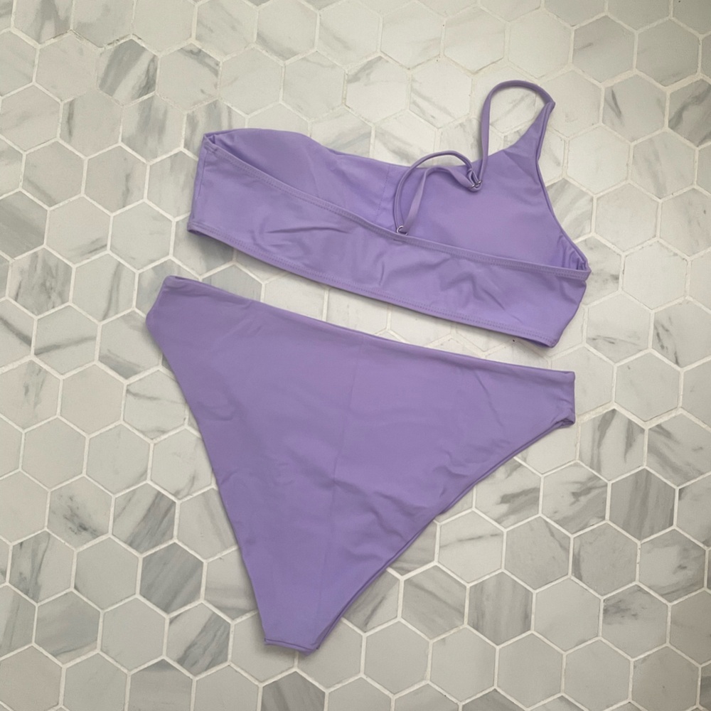 Lavender One-Shoulder Bikini Set - Picture 4 of 4